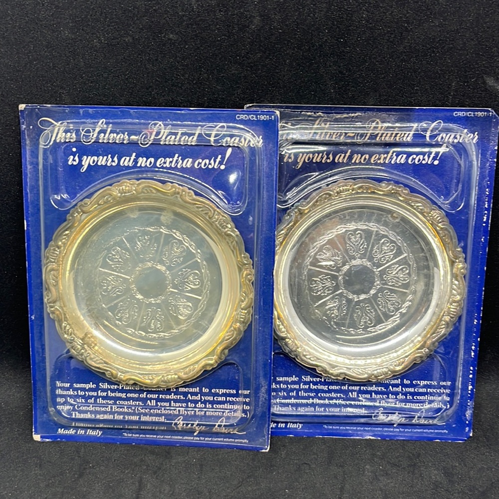 Silver Plated Metal Coaster Reader's Digest Italy